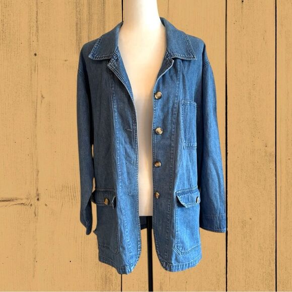 Vintage denim barn jacket chore coat - Picture 2 of 12